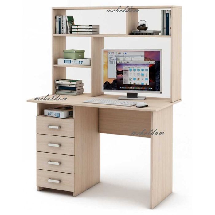 Бюро 110см. с надстройка и 4 чекмеджета(код-1123)