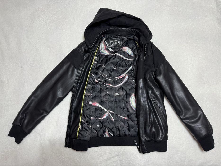 Geaca Guess barbati, Piele, Negru