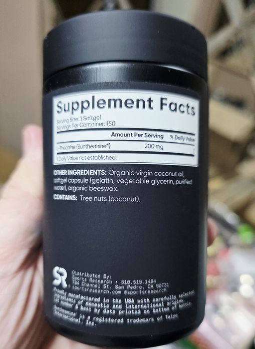 ДОСТАВКИ НЕТ Sport Research L-theanine 200 , 150шт Made USA