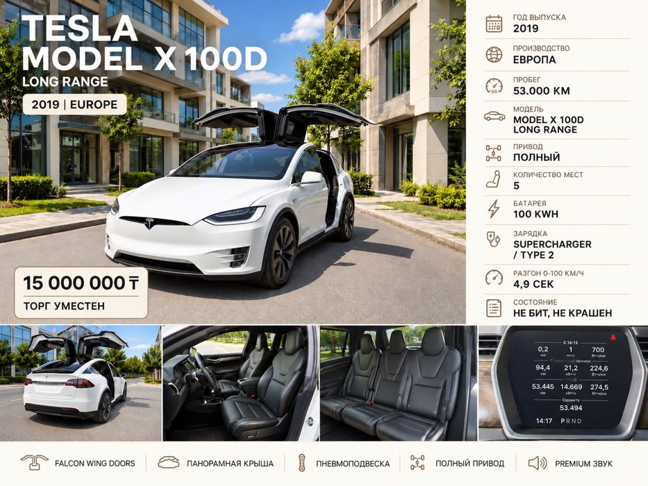 Tesla model X задние дверья крылья