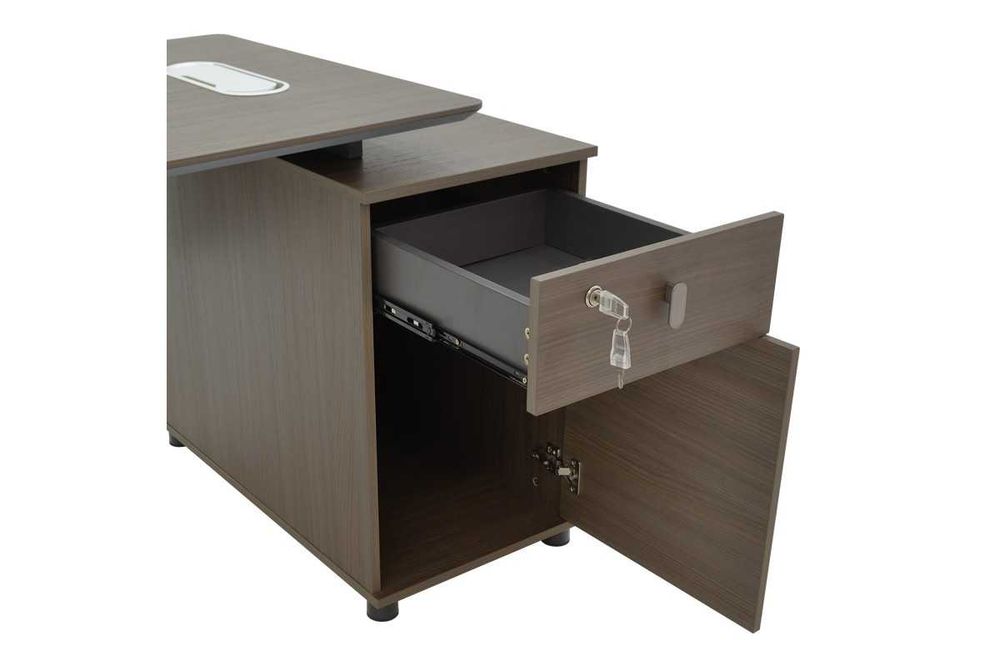 Професионално бюро Puzzle-home Denith, Орех - графит, 160x75x75cm.