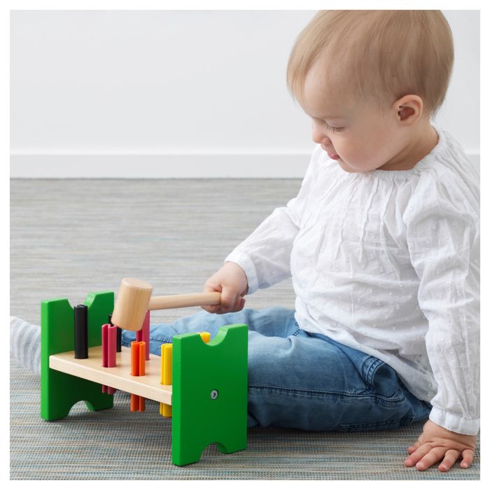 Игрушка Икеа Мула Блок с колышками и молотком