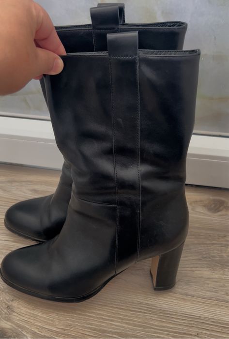 Сапоги зимние кожанные