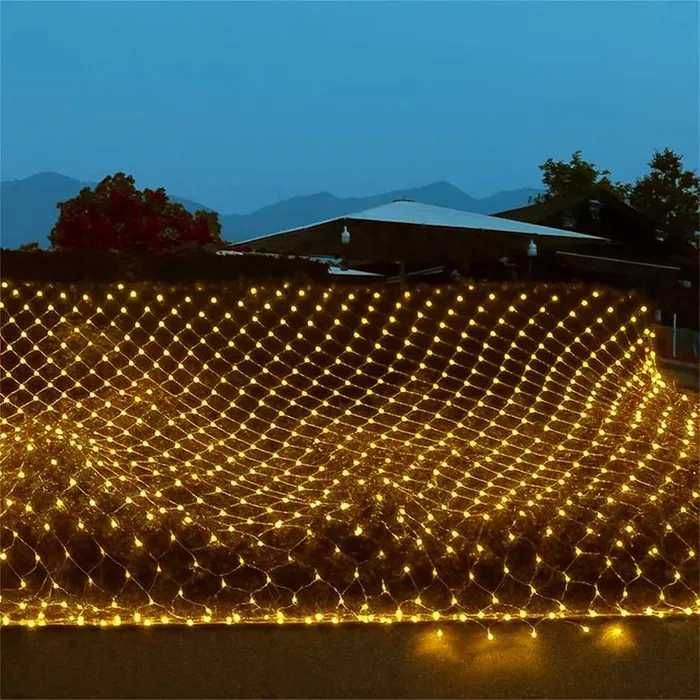 Професионална LED светлинна мрежа 6x3 м – 800 диода, топла светлина,