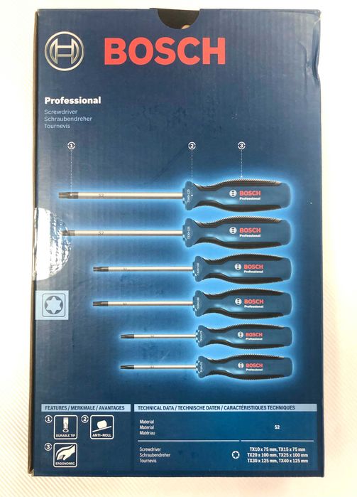 BOSCH Professional 6 броя TORX отвертки, отвертка, Германия