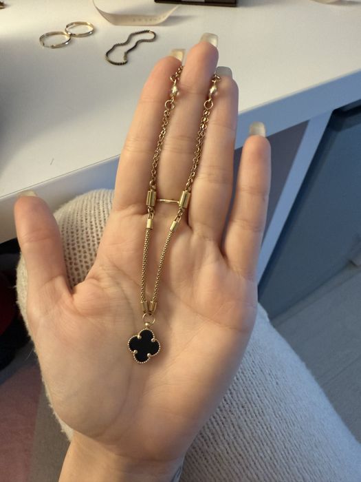 Vand lant de aur de 14 k (585) model Van Cleef piatra onix