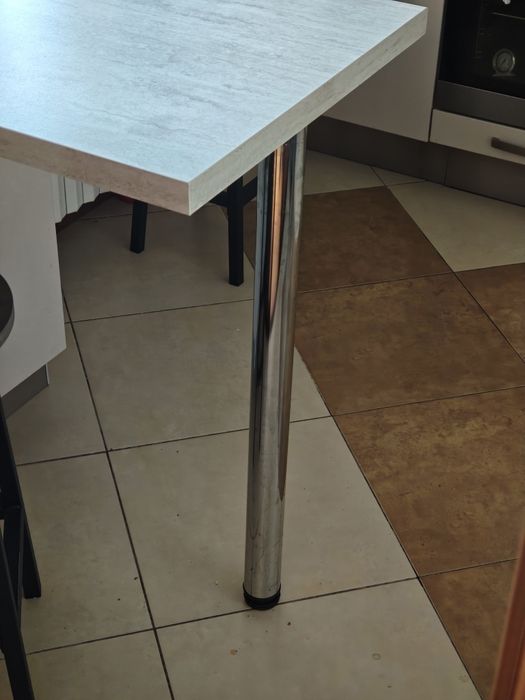 Picior mobila, pentru masa, metalic, finisaj cromat, rotund 860mm