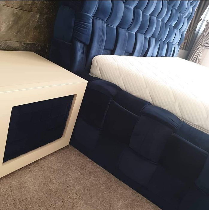 Pat dormitor tapitat impletit manual