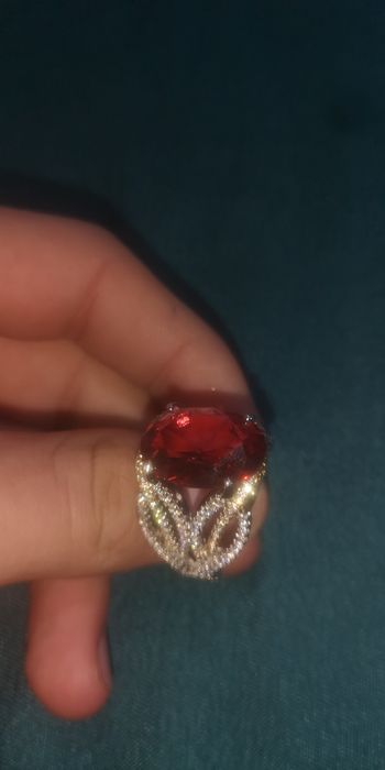 Inel din argint s925 cu rubin sintetic