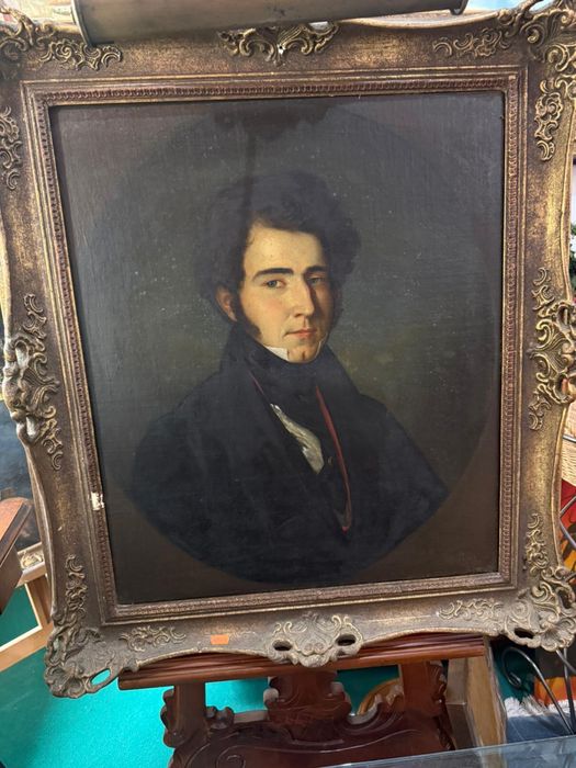 Tablou vechi ulei pe pânză – început 1800, portret bărbat