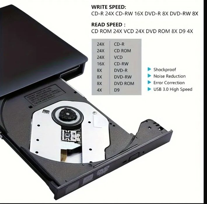 DVD CD Player Extern , Unitate optică citire și scriere CD DVD Laptop