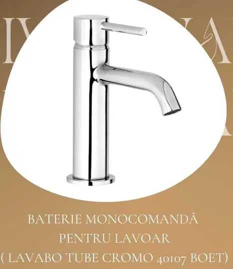 baterie monocomandă pentru lavoar, modelul Lavabo Tube Cromo 40107