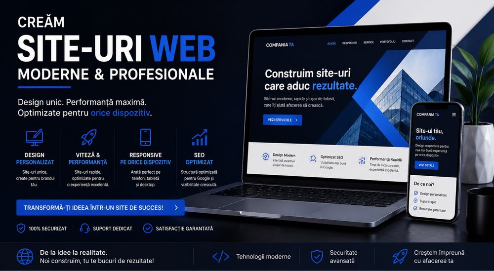 Realizez site-uri web moderne și profesionale | Meniuri digitale
