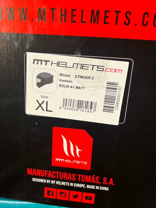 Чисто нова каска MT STINGER HELMETS BLACK MATT/ORANGE