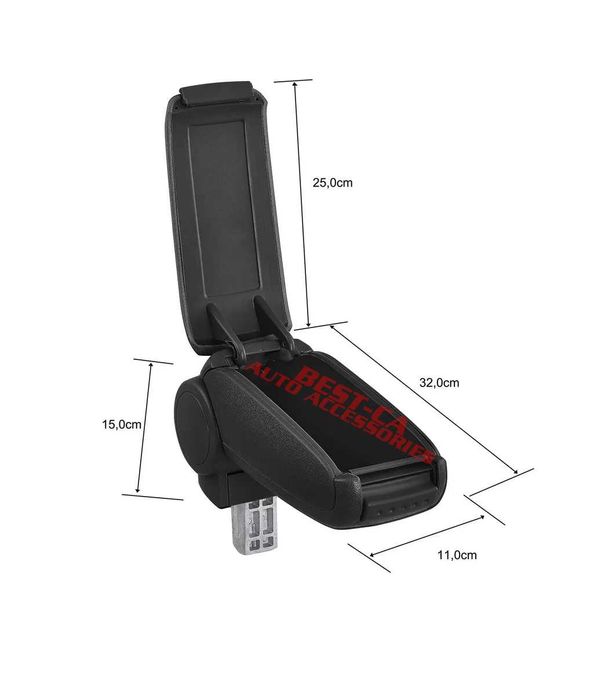 Текстилен черен подлакътник подходящ за Skoda Fabia Mk2 Skoda Roomster