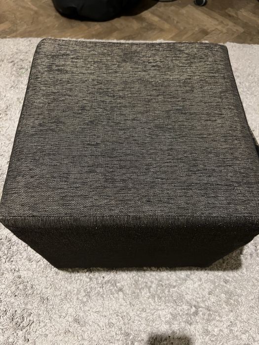 Taburet stofa neagra 50 x 50 x 50 cm - doua bucati