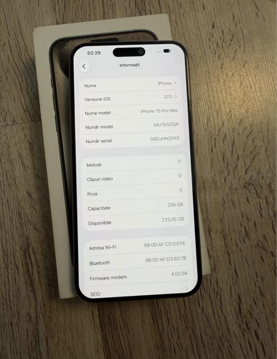 Iphone 15 pro max 256 gb