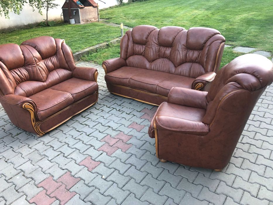 Canapele set 3, 2, 1, extebnsibil, piele ecologica