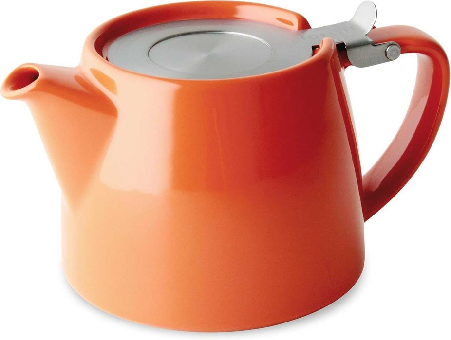 Ceainic ceramic cu infuzor Stump Teapot- nou, rosu/negru - ideal cadou