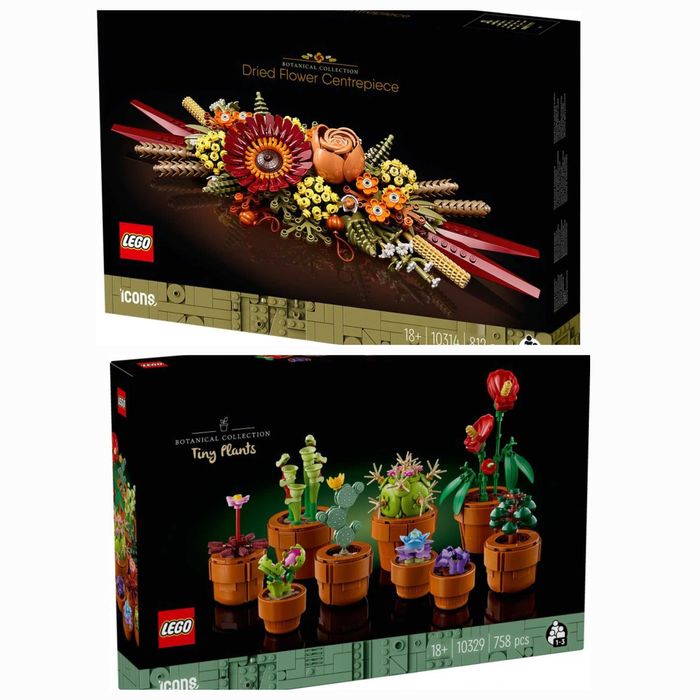 Lego Botanical - Орнамент сухи цветя (10314) и Малки растения (10329)