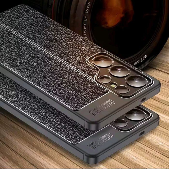 Чисто нов! Луксозен силиконов/кожен калъф /гръб за Samsung S25 Ultra