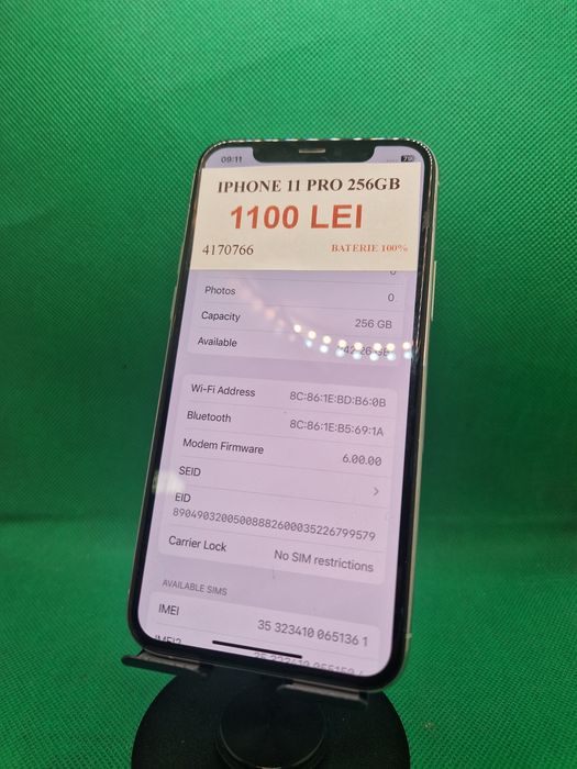 Iphone 11 pro 256gb 100% bat•Amanet Lazar Crangasi•41707