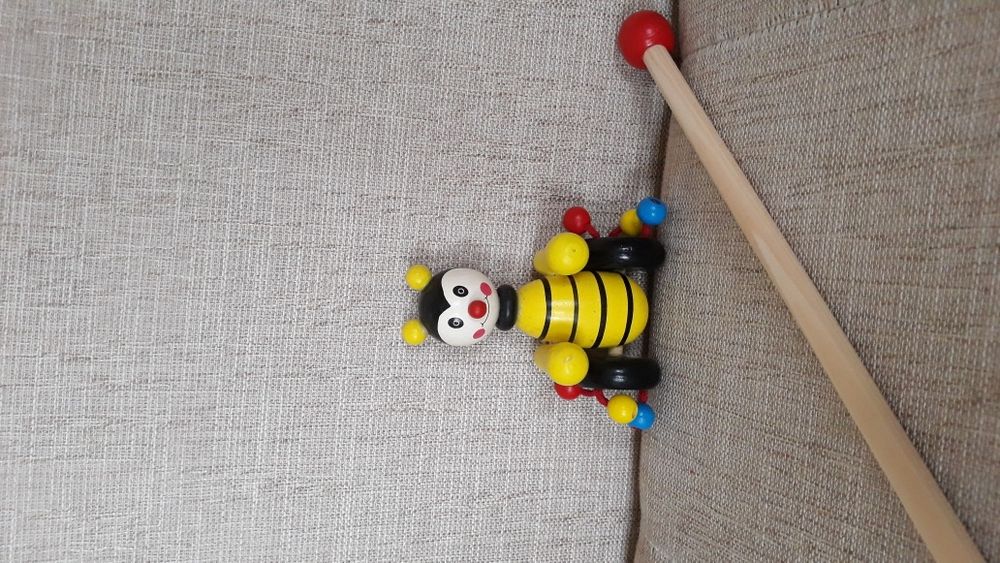 Детски дървена буталка / дърпалка - животни