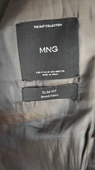 Costum MNG Slim Fit Stretch - marime M/48 - Culoare gri sare-piper