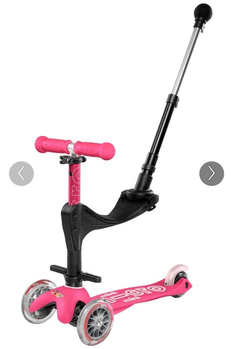 Trotineta Mini Micro 3in1 Deluxe Pink cu maner parental