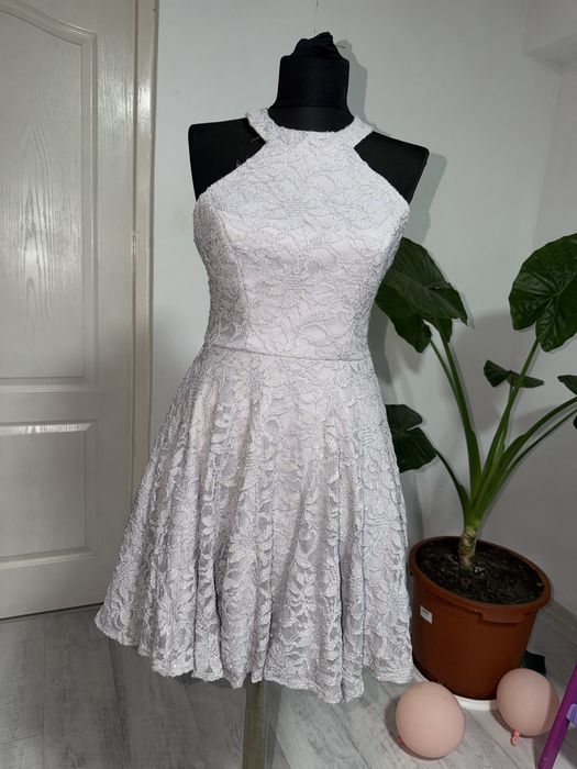 Rochie eleganta argintie S
