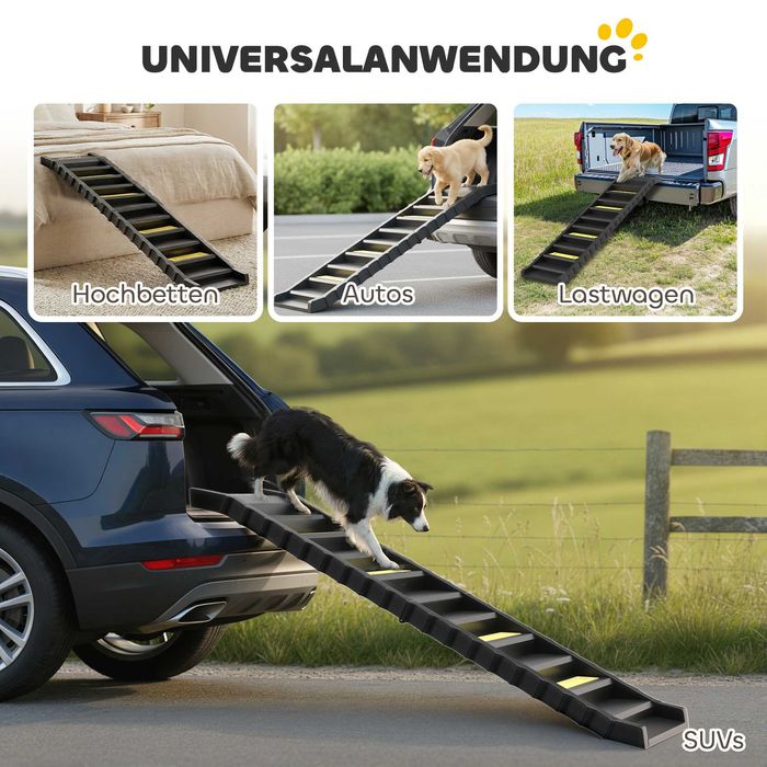 PawHut Сгъваема рампа за кучета, стълби за кучета за автомобили и SUV-ове