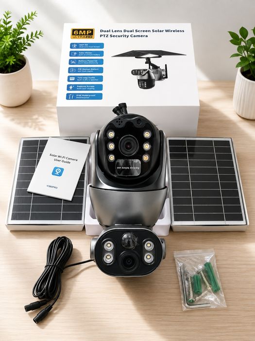Camera supraveghere 4G cu panou solar /  sau cu lampa solara