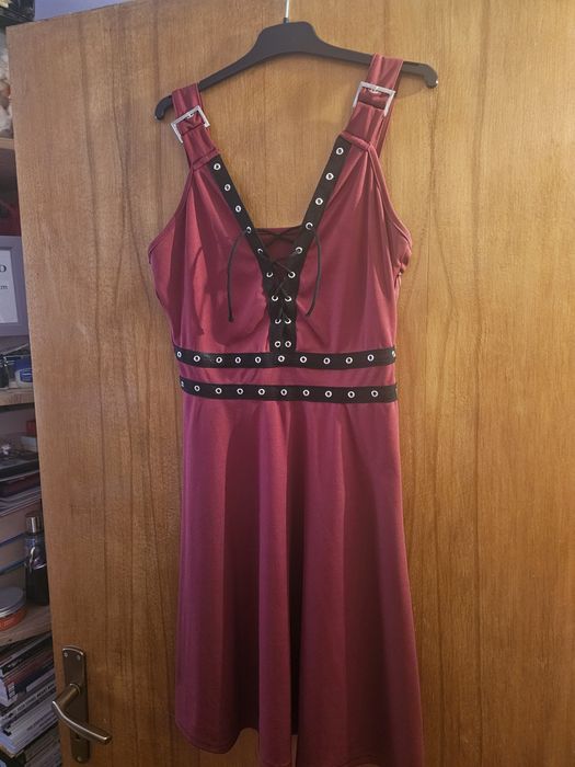 Rochie rosie scurta goth