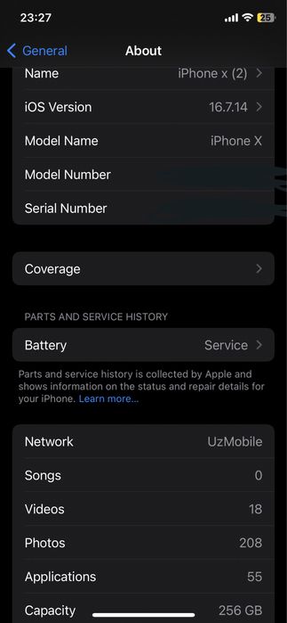 Iphone X black 256 Gb
