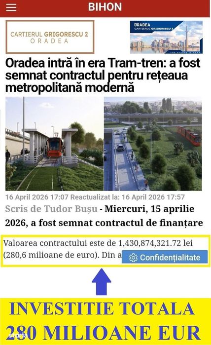 Teren Cihei 540 mp (intravilan cu PUZ) str. Lalelelor (200 m de inel)