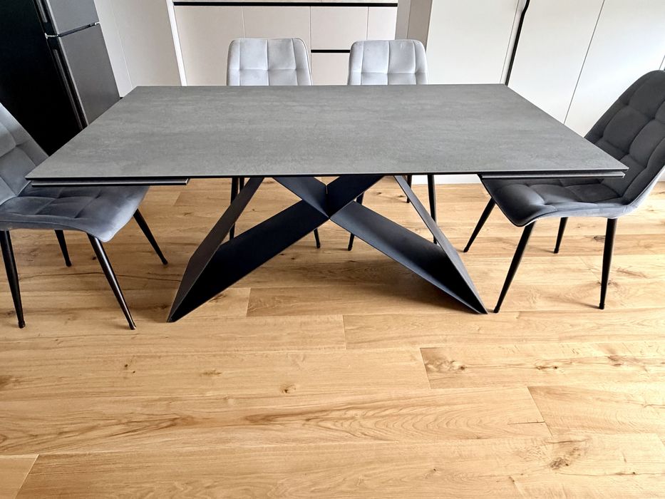 Masa extensibila blat ceramica si sticla securizata (160-240cm)