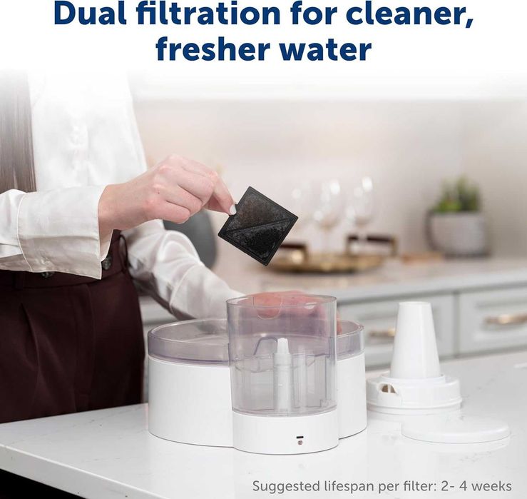 PetSafe Outlast воден фонтан за кучета и котки, 1,7 л, филтър за вода