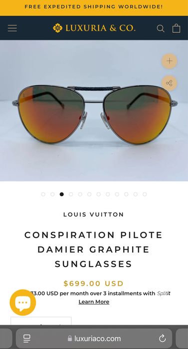 Ochelari LOUIS VUITTON  Damier Graphite Conspiration Pilote Aviator
