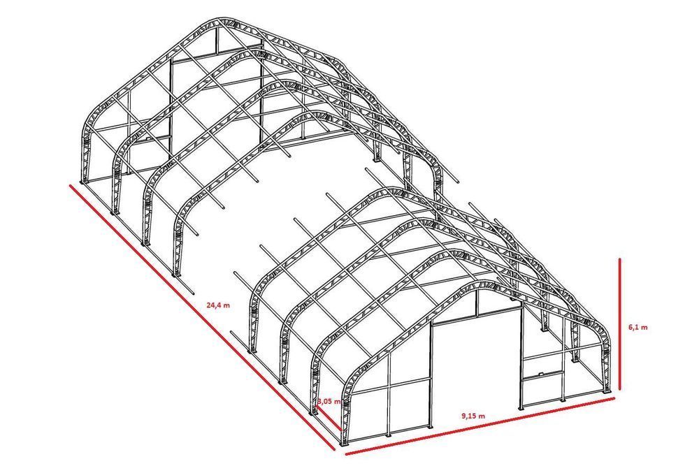 Cort industrial tip casa 9x24 m STOC, avem diferite dimensiuni