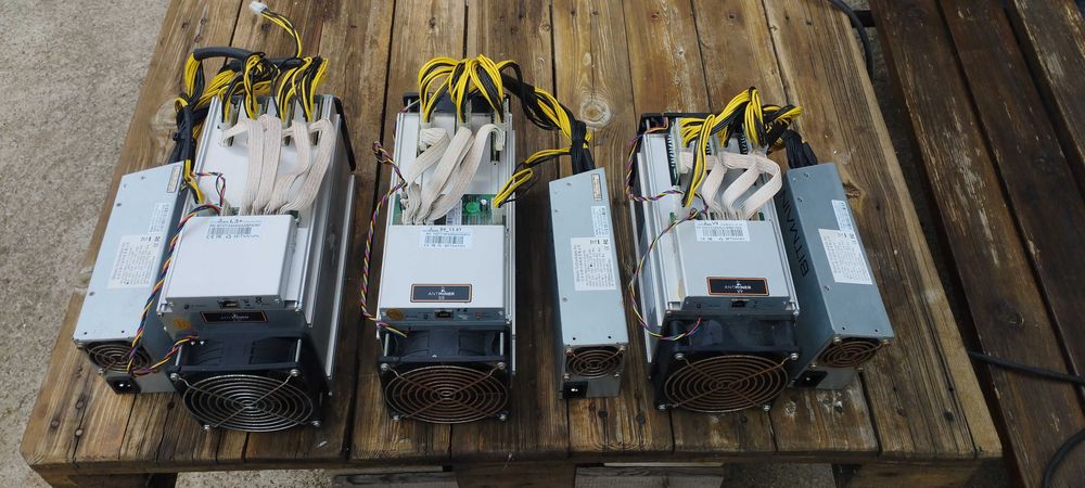 ПО ДОГОВАРЯНЕ: Лот 3бр. ASIC майнери Antminer L3, S9, V9 + 3бр. захранвания