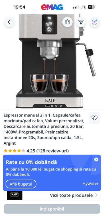 Espressor de cafea Kaif