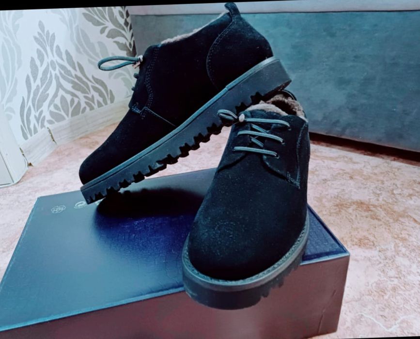 Мужские зимние ботинки замшевые