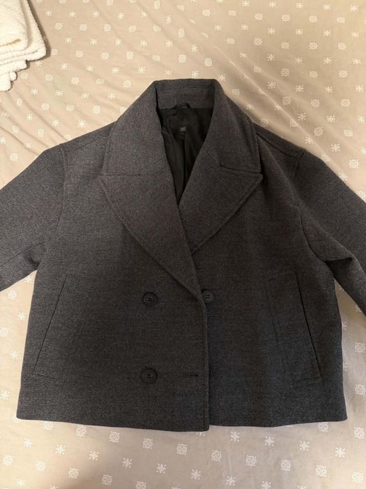 Сиво късо палто ZARA