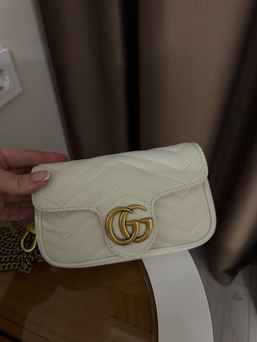 Белая Gucci marmont mini