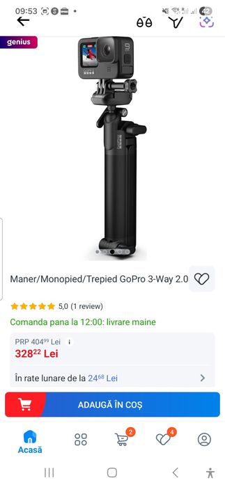 Maner/Monopied/Trepied GoPro 3-Way 2.0