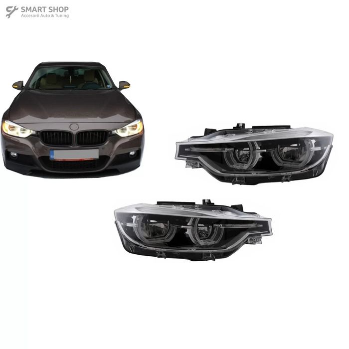 Faruri Full LED Angel Eyes BMW Seria 3 F30 F31 Sedan Touring (2011-up)