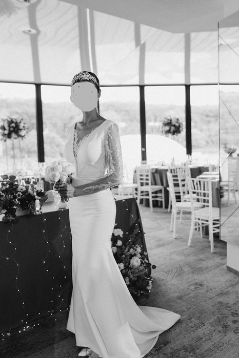 Rochie de mireasa cu broderie cusuta manual