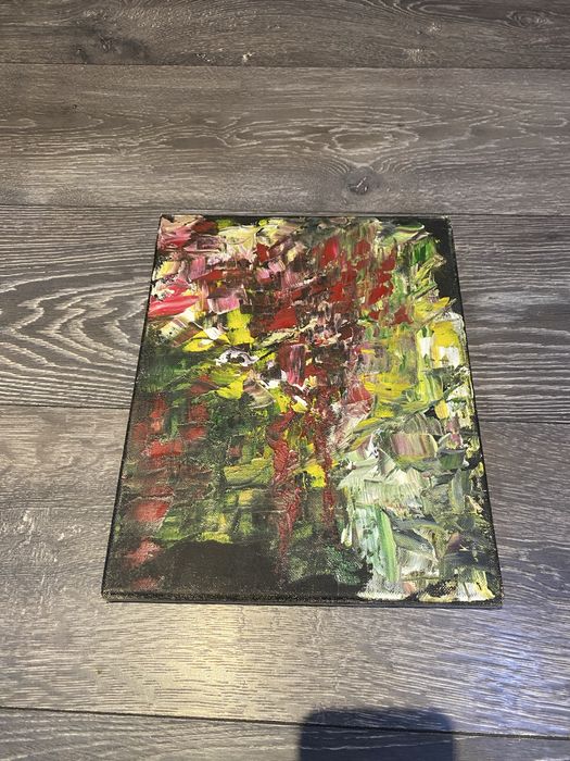 Tablou Abstract Impasto – Explozie de Culoare și Textură