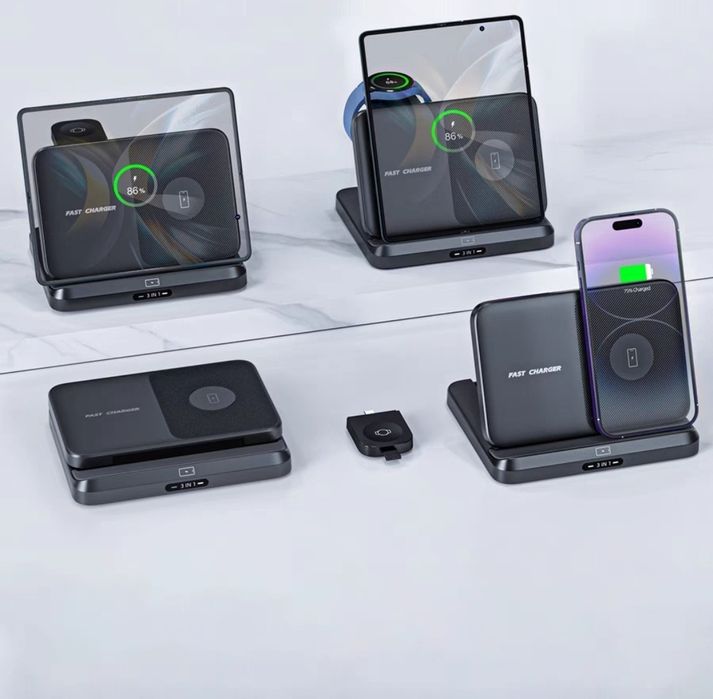 Hoco CQ7 Док-станция 3 в 1 For iPhone 14 15 & Samsung S24 Fold Z flip