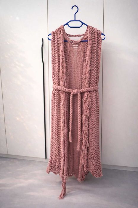 Cardigan din bumbac cu elastan – piesă unicat, designer român, M–L